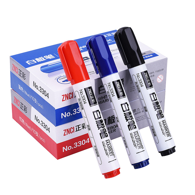 6pcs whiteboard pen water-based erasable inking large capacity thickened white board pen black red blue color easy to wipe